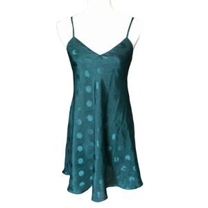 Vintage 80s Nightgown Sopre Lingerie Babydoll Short Gown Green Size S w/Defect